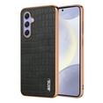 thumbnail image 1 of Crocodile Texture PU Leather Cover for Samsung Galaxy S23 FE, All-Inclusive Camera Lens Protection (without Lens Film) Case Luxury Plating Slim Fit Anti-Fall Plating Frame Phone Case, Black, 1 of 8