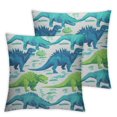 thumbnail image 1 of Crocodile Throw Pillow Cushion Cover, Cartoon Crocodiles Pattern Colorful Silhouette of Wildlife Animals, Decorative Square Accent Pillow Case, , Multicolor, 1 of 7