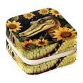 thumbnail image 1 of Crocodile Travel Portable Square Jewelry Box Earring Necklace Bracelet Holder Organizer Display Case Stand Decorative Box Storage Box, 1 of 6