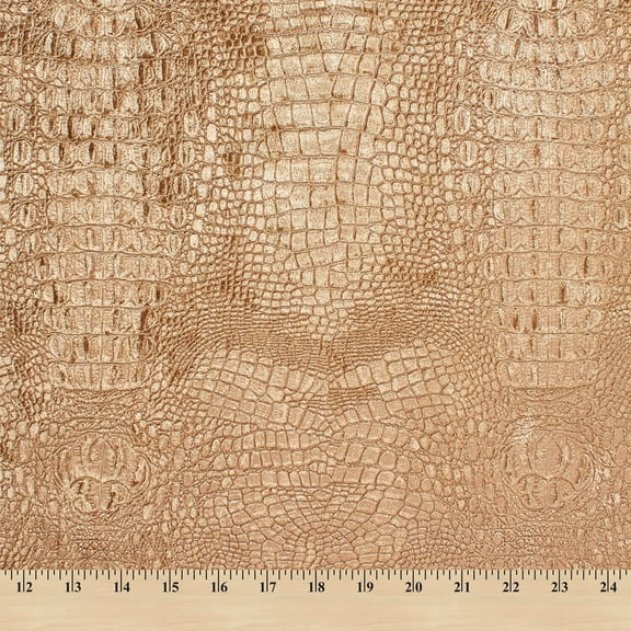 Crocodile Upholstery Velvet 56" Polyester Fabric By The Yard - Copper