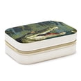 thumbnail image 1 of Crocodile Velvet Portable Decorative Box with Removable Compartment - Jewelry Stand, Necklace Organizer, and Gift, 1 of 7