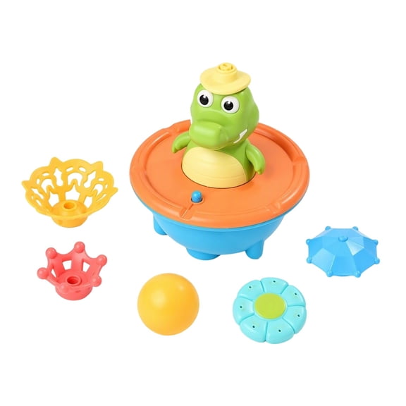 Crocodile Water Sprayer Bath Toy, Light up Fountain with 4 Modes for Toddler Pool & Tub, Floating Crocodile Sprinkler Toys, Cute Bathtub Water Toy, Random Color