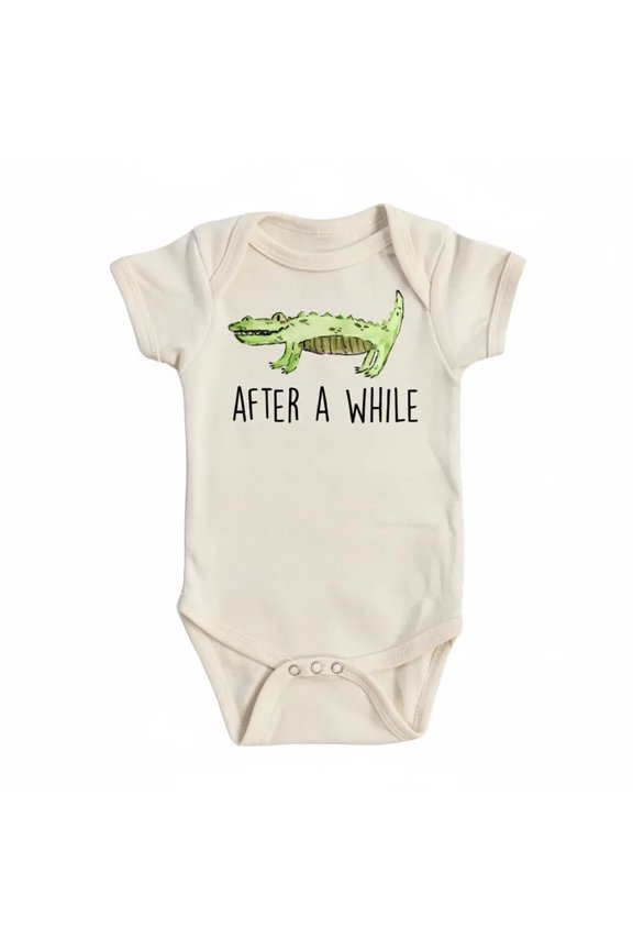 Crocodile While Newborn Baby Bodysuit