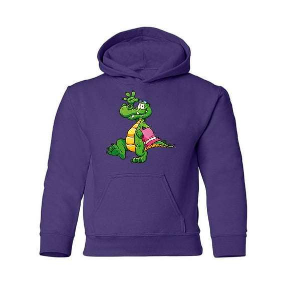 Crocodile With Towel Hoodie Juniors -Image by Shutterstock, x-Large
