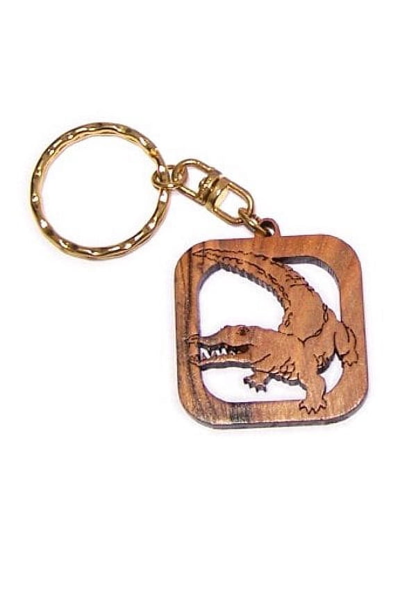 Crocodile or Alligator Olive wood Key Chain (3.8cm cm or 1.5")