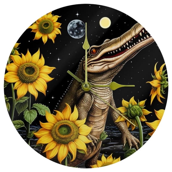 Crocodile star Stylish Acrylic Wall Clock - Circular Design, Durable Material - Ideal for Home and Office