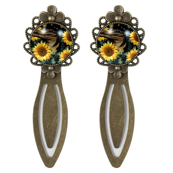 Crocodile star Vintage Copper-Colored Lace Bookmarks Set - Stainless Steel Material - Gift for Book Lovers and Readers