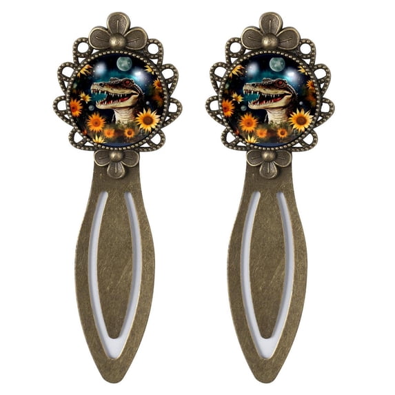 Crocodile star Vintage Copper-Colored Lace Bookmarks: Stainless Steel Reading Accessories and Gifts for Book Lovers and Readers - Set of 2 Bookmarks