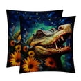thumbnail image 1 of Crocodile with Unique Patterns Covers - Set of 2 Throw Pillows for Home Decor - Available in 16x16, 18x18, 20x20 Inches for Various Occasions, 1 of 6