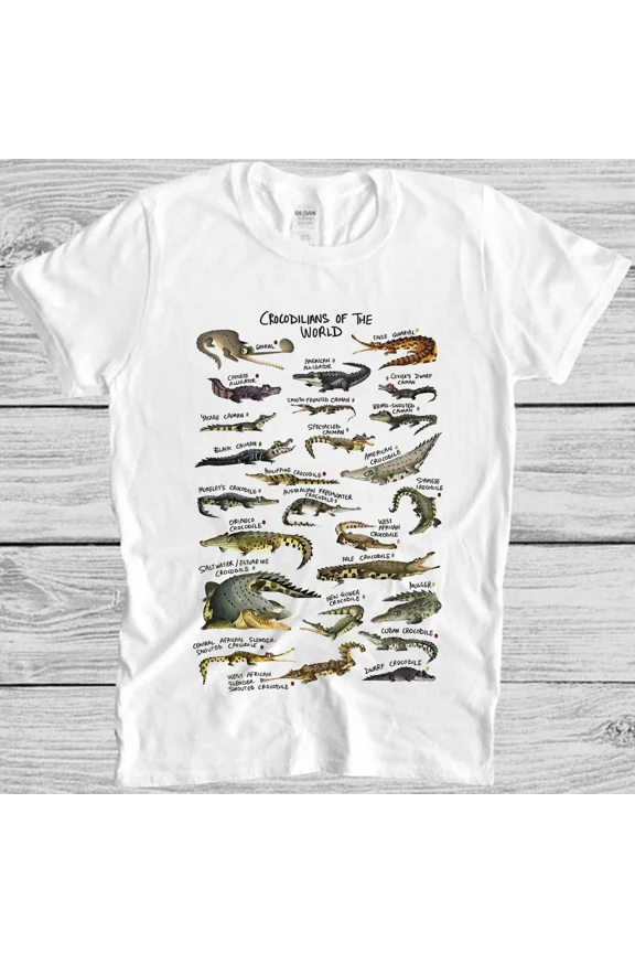Crocodilians Of The World Alligator & Crocodile Names Chart Unisex T-Shirt