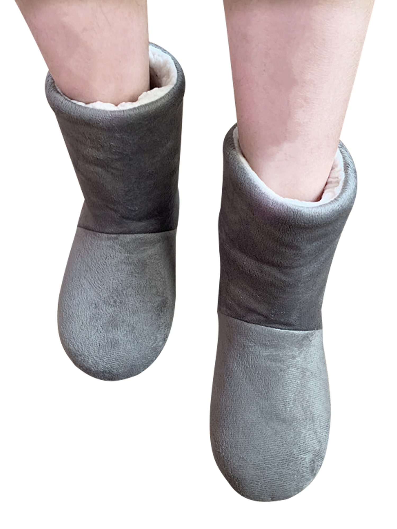 Crocowalk Ladies Mens Slipper Boots Fur Lined Winter Warm Thermal Ankle Bootie Shoes Gray US 9.5 10 Walmart