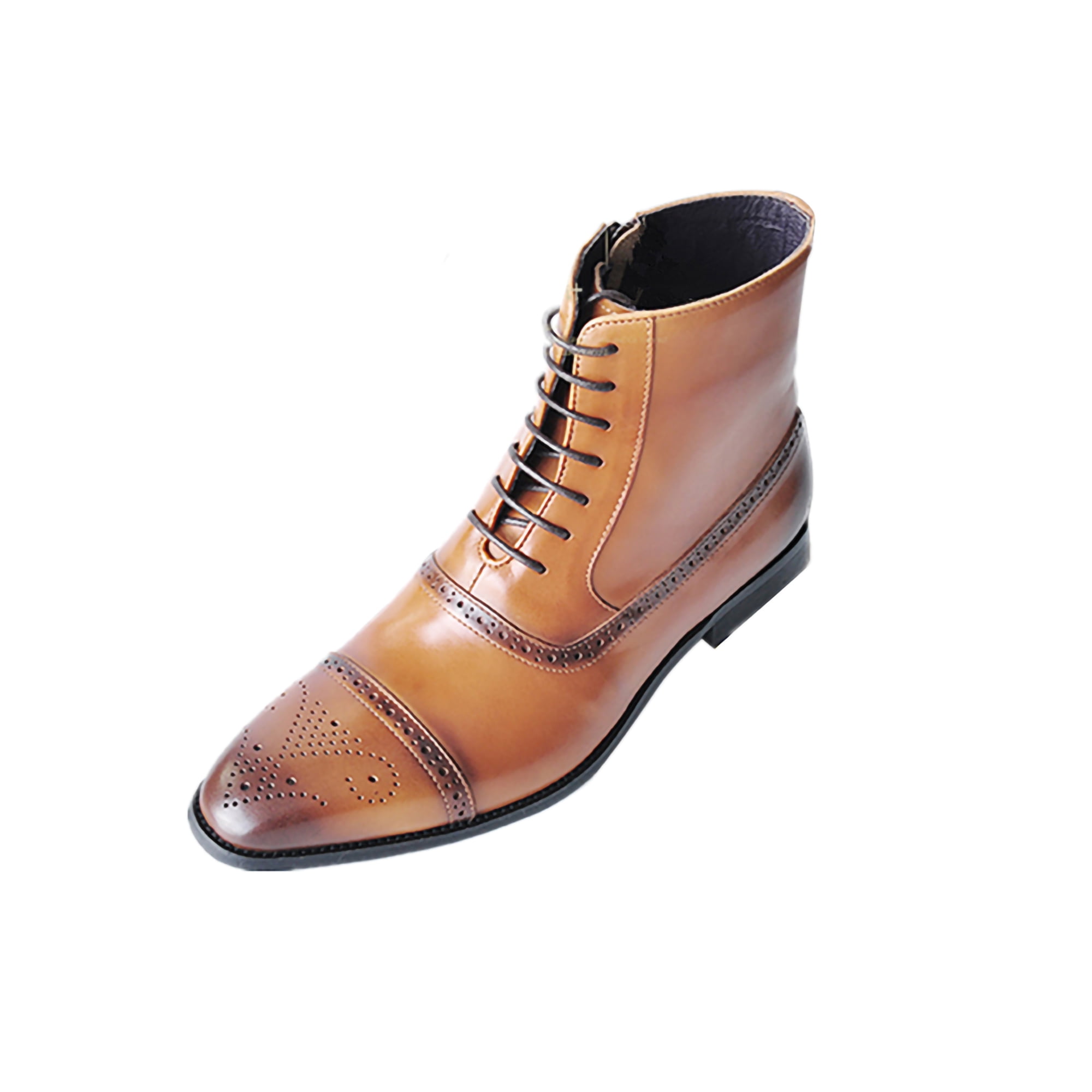 Oxford Shoes Men Brogue Pointed Toe Wingtip Lace-up