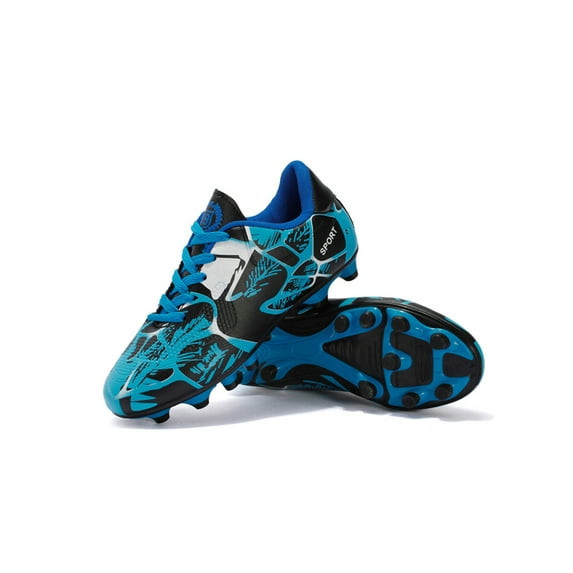 Crocowalk Soccer Cleats Mens Wide Width Soccer Shoes Comfortable Football Sneakers Soccer Outdoor Big Kids Boys Blue 12C