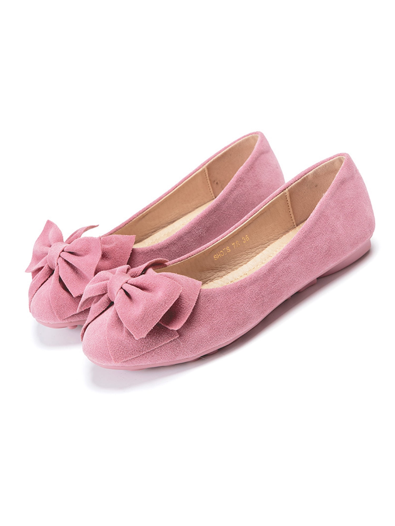 Crocowalk Women Comfy Anti Slip Bow Decor Flats Round Toe Loafers