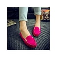 thumbnail image 1 of Crocowalk Women Flats Flat Loafers Hand-Stitching Boat Shoe Ladies Moccasin Walking Non-slip Slip On Casual Shoes Rose Red 8.5, 1 of 9