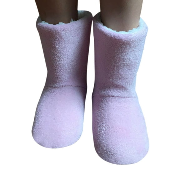 Crocowalk Women's Winter Warm Slippers Boots Indoor Ankle Shoes Comfy Warmer Pink US 7-8