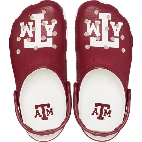 Crocs Adult Texas A&M Classic Clogs, White, W7/M5