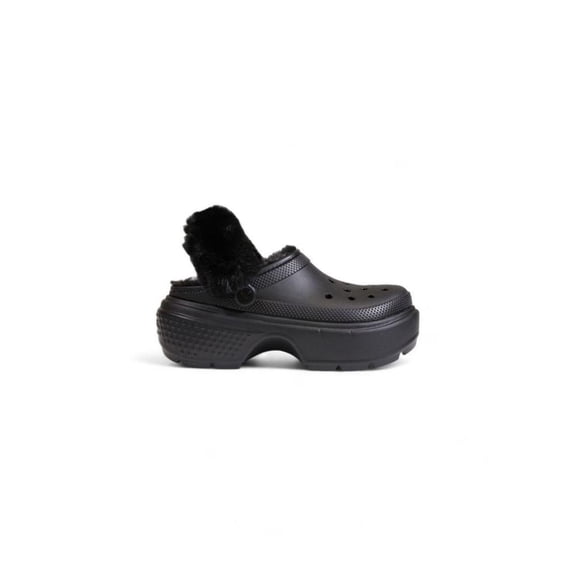 Crocs Adult Stomp Platform Lined Clogs, Black, W8/M6