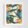 thumbnail image 1 of Crocs - India Illustration Wildlife Tropical Floral Pattern Jungle Animal Botanical White Framed Wall Art Print 8 x 10 inches, 1 of 3