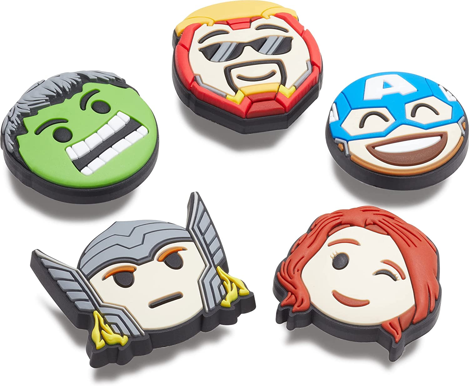 Crocs Jibbitz Avengers Emojis Shoe Charms, 5 Pack