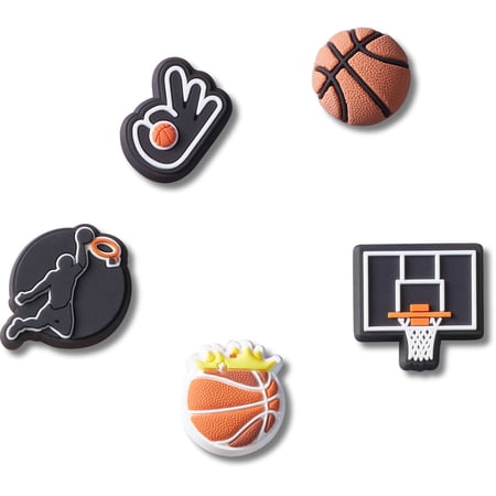 Crocs Jibbitz Basketball Team Sports Shoe Charms 5-Pack