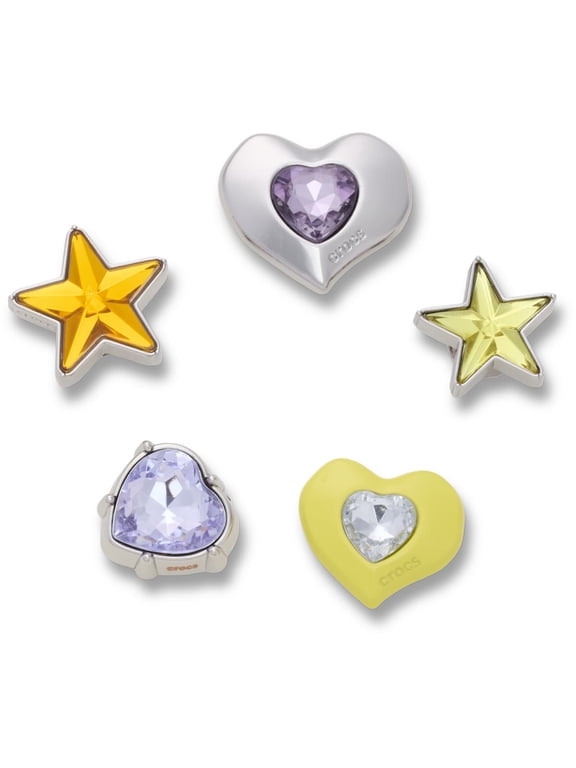 Jibbitz Meta Stars & Hearts Shoe Charms 5-Pack