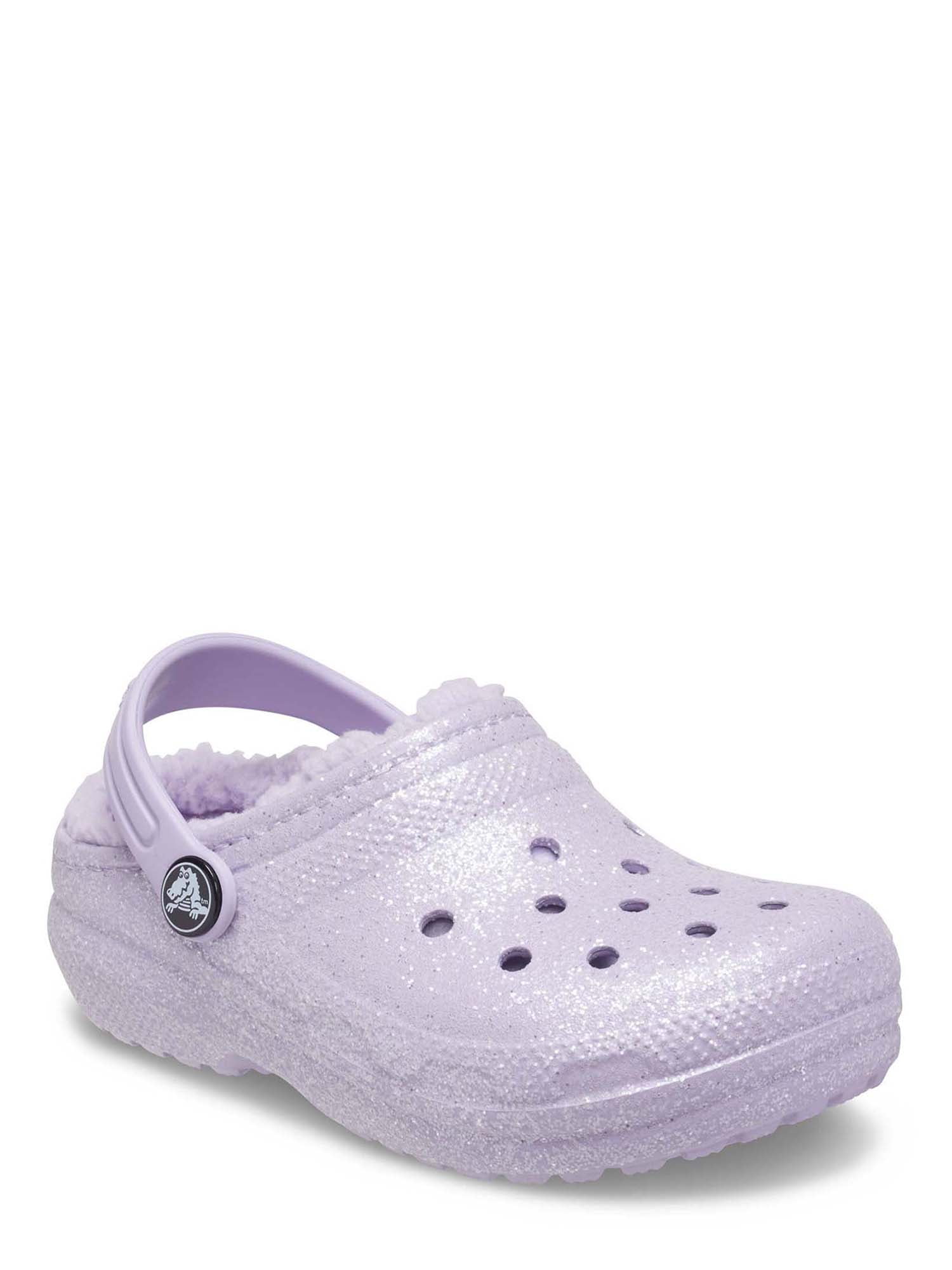 Crocs Kids Classic Glitter Lined Clog, Sizes 14
