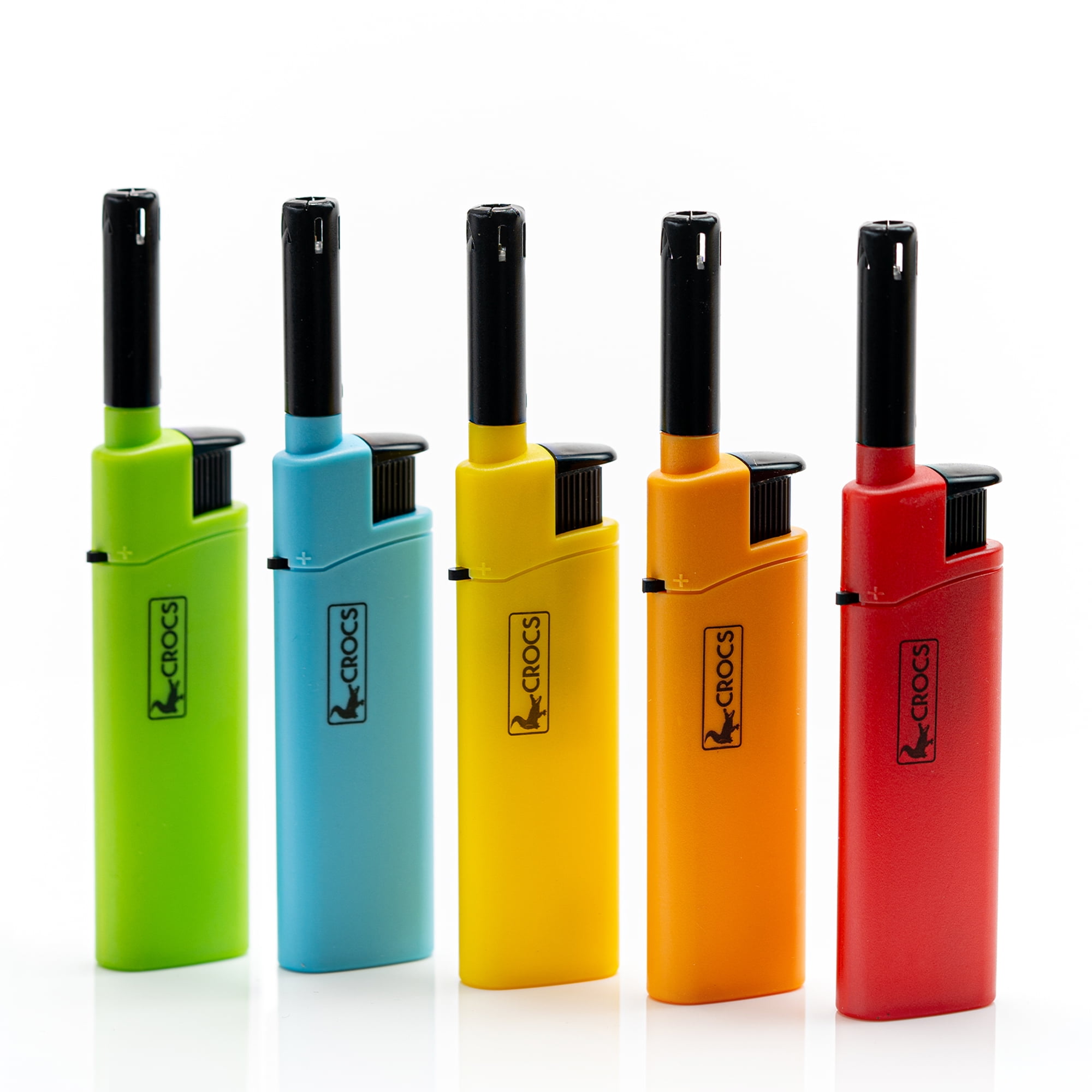 Crocs Lighters for Candle Easy Reach Candle Lighter, Refillable Candle Lighters, Pack of Lighters for Candle, BBQ Long Lighters, Outdoor Lighters, Butane Refillable Long Lighter - 5 Pack
