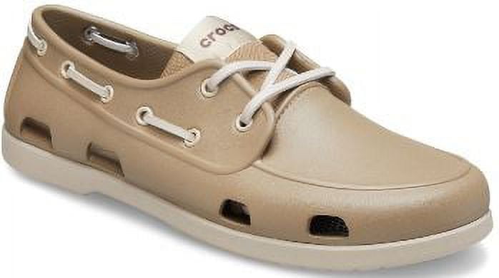 MENS 11 M Crocs 11371 Harborline Boat Shoes Hazelnut Brn Leather Loafers  Comfort $50.00 - PicClick