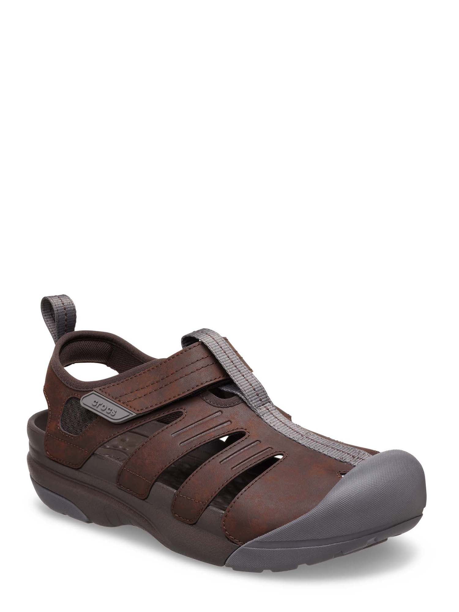Crocs leather sandals hotsell