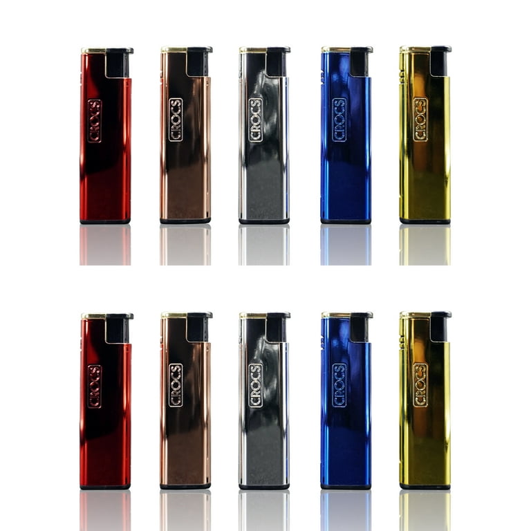 Crocs Metal Torch Lighter, Windproof Butane Refillable Lighter, 10-Pack,  Compact and Durable