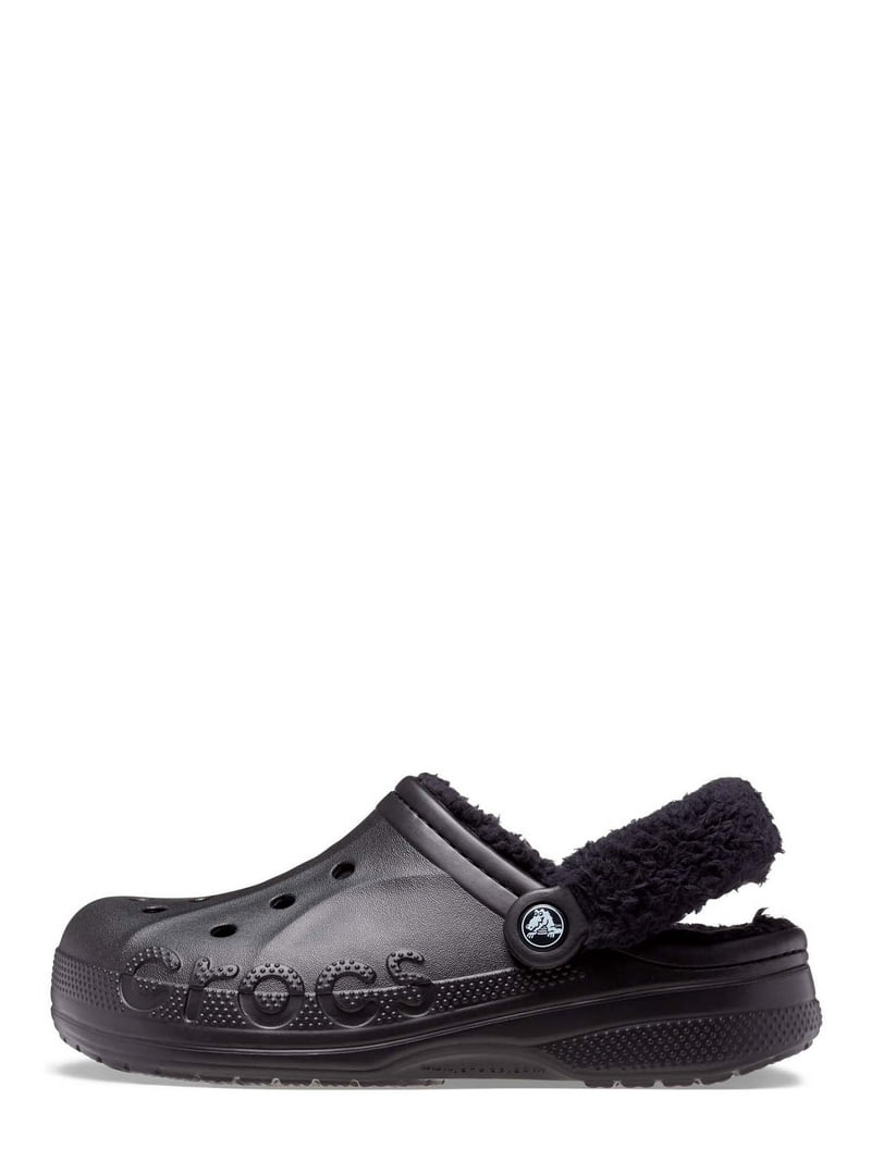 Crocs Unisex Baya Lined Fuzz Strap Clogs