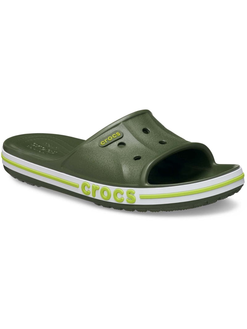 Crocs, men\'s 13 Bayaband Slides, grey and volt green, brand new never worn. Crocs Unisex Bayaband Slide Sandals - Walmart.com main image 4