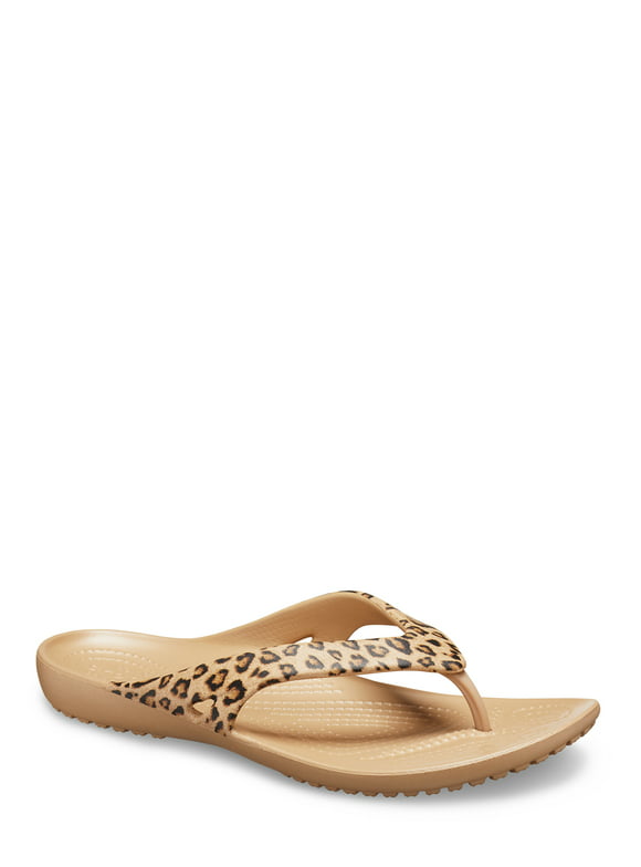 Crocs Women's Kadee II Leopard Flip Thong Sandal
