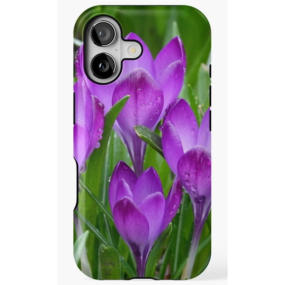 Crocus Flower Spring Floral Nature Art Design Phone Case for iPhone 11 12 13 14 15 16 17 Pro Max