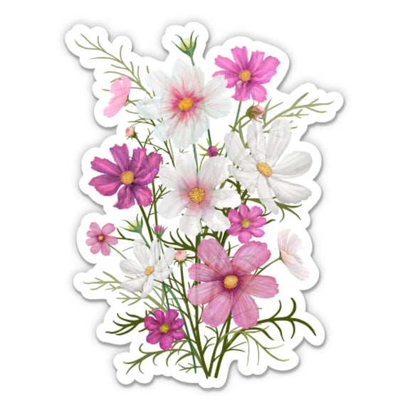 Crocus Flowers Summer Floral Pretty Garden - 8" Vinyl Sticker - For Car Laptop I-Pad - Waterproof Decal