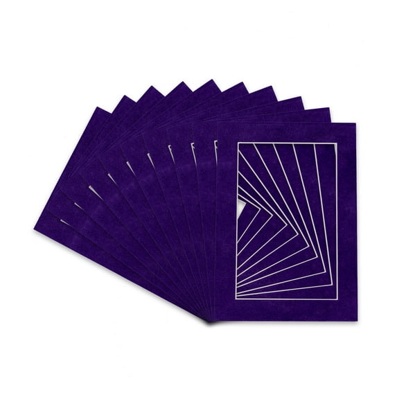 Crocus Suede Acid Free 5x7 Picture Frame Mats with White Core Bevel Cut for 4x6 Pictures - Fits 5x7