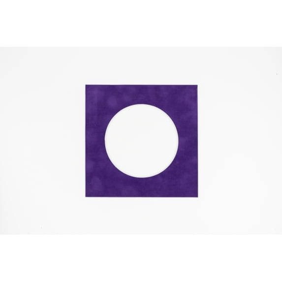 Crocus Suede Acid Free 7x7 Cirlce Picture Frame Mat with White Core Bevel Cut for 5x5 Pictures -