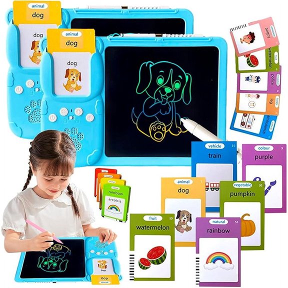 Croeve Talking Tablet 2025 New, Verbio Talking-Tablet, 2-in-1 Voice Pad & Drawing Board, Plug & Play English Language System, Sight Words Flashcards for Interactive Learning