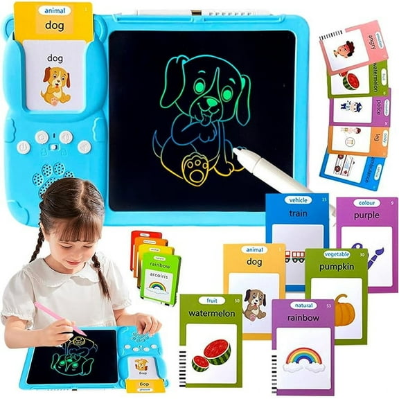 Croeve Talking Tablet 2025 New, Verbio Talking-Tablet, 2-in-1 Voice Pad & Drawing Board, Plug & Play English Language System, Sight Words Flashcards for Interactive Learning
