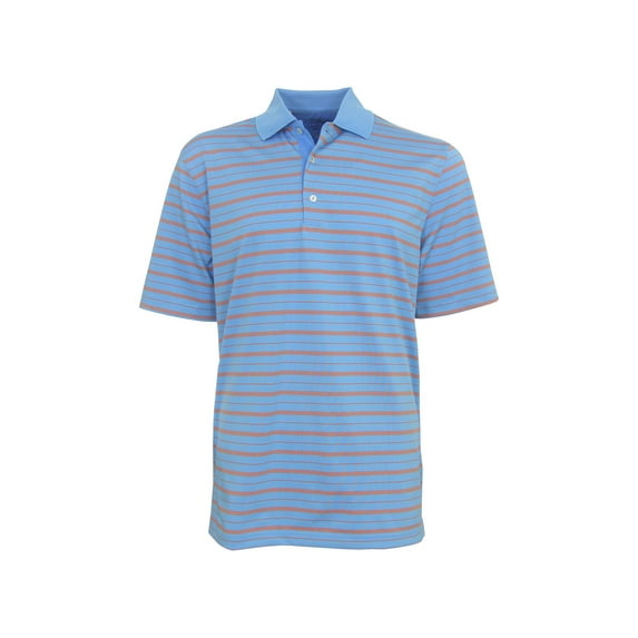 Croft & Andrews Multi Stripe Polo Golf Shirt, X-Large Sky Blue -