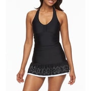 Croft & Barrow Black Hip Minimizer Halter One-Piece Swimdress, Women's 8