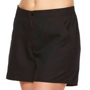 Croft & Barrow Black Tummy Slimmer Board Shorts Swimwear Womens Plus Size 22W
