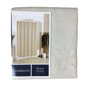 Croft & Barrow Flora Matlasse Fabric Shower Curtain Tan Embossed Floral Bath
