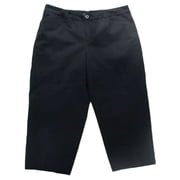 Croft & Barrow Womens Mid-Rise Classic Stretch Chino Capri Pants Black Size 6P
