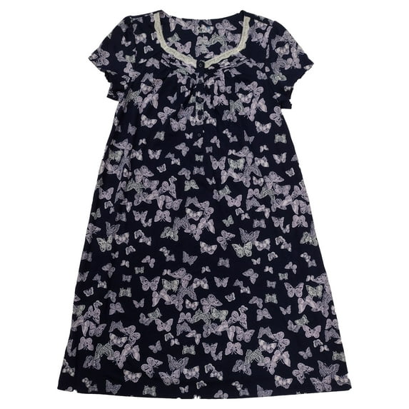 Croft & Barrow Womens Blue & Purple Butterfly Nightgown Night Gown Small