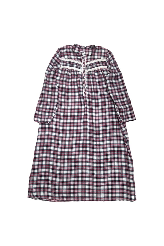 Womens Long Sleeve Red Plaid Nightgown Night Gown 2X