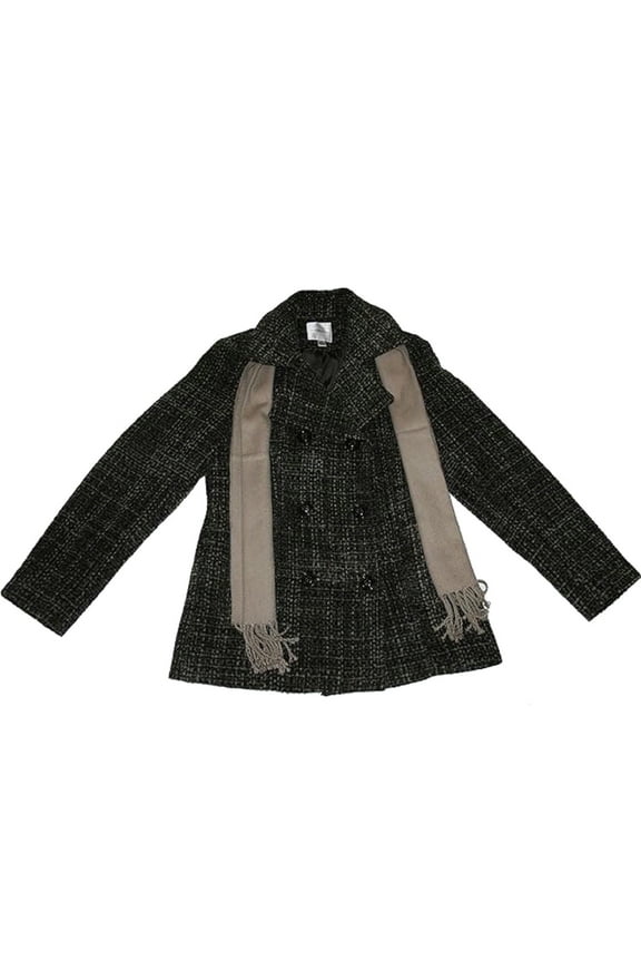 Womens Woven Jacket/Coat with Scarf (Small)