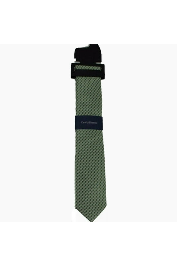 Croft and Barrow Silk Neck Tie Striped Diamond Size OS Green