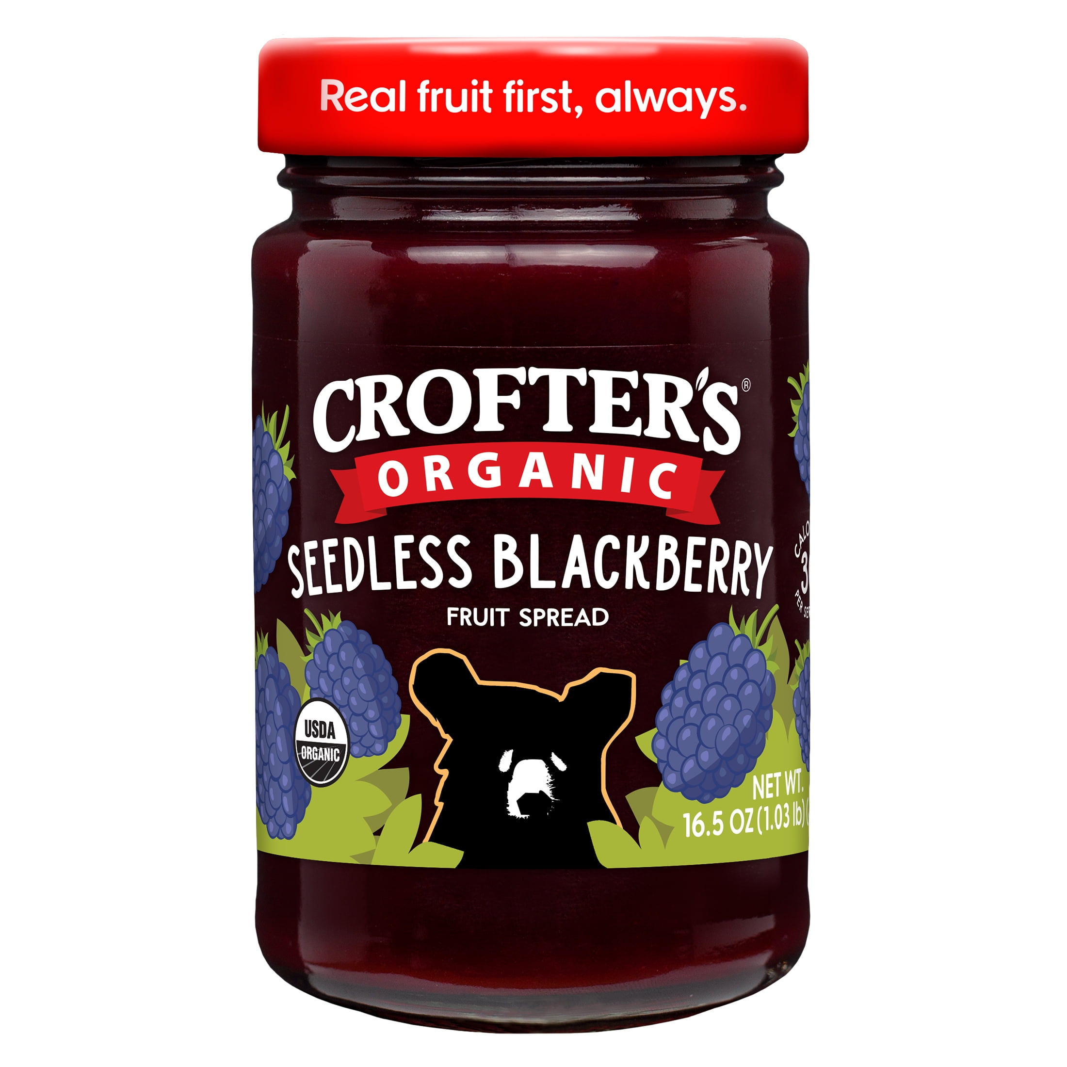 Crofters Organic Seedless Blackberry Premium Fruit Spread, 16.5 oz